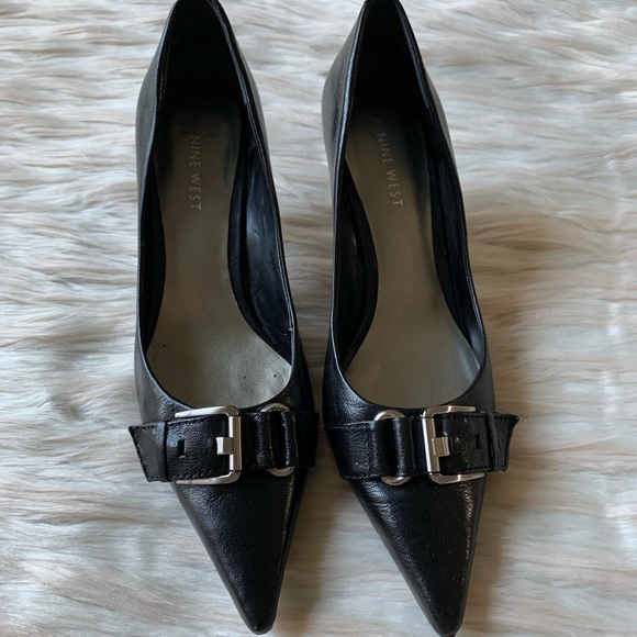 Nine West Shoes - Nine West Buckled Pointed Toe Heels - Black